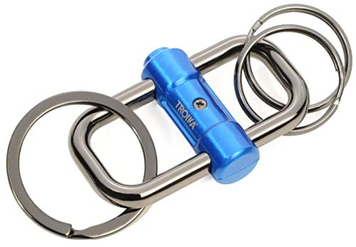 Troika 2-Way Key Schlüsselanhänger mit DREI Schlüsselringen Zwei Größen, aus Metallguss, Farbe: Blau, KR22-09/BL Troika 2-Way Key Schlüsselanhänger mit DREI Schlüsselringen Zwei Größen, aus Metallguss, Farbe: Blau, KR22-09/BL von TROIKA