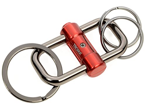 Troika 2-Way Key Schlüsselanhänger mit DREI Schlüsselringen Zwei Größen, aus Metallguss, Farbe: Rot, KR22-09/RD Troika 2-Way Key Schlüsselanhänger mit DREI Schlüsselringen Zwei Größen, aus Metallguss, Farbe: Rot, KR22-09/RD von TROIKA
