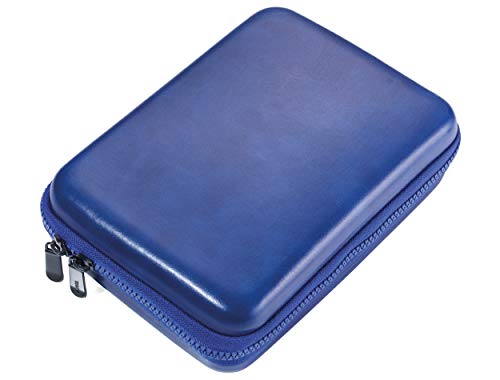 Troika Organizer-Etui mit Reißverschluss, 3 Innenfächer, 6 Elastikband-Schlaufen, Trennwand (innen), Kunstleder, Samt, blau/schwarz von TROIKA