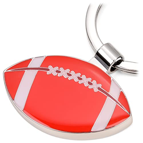 Troika Schlüsselanhänger mit Football-Anhänger aus Metall in der Farbe Silber-Rot, KR22-10/CH Troika Schlüsselanhänger mit Football-Anhänger aus Metall in der Farbe Silber-Rot, KR22-10/CH von TROIKA