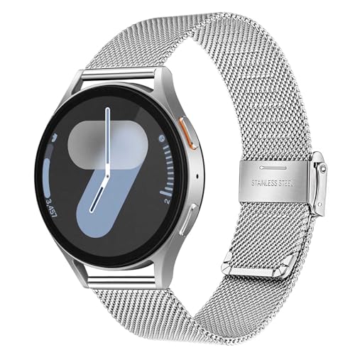 TRUMiRR Kompatibel mit Galaxy Watch 7 40mm Armband, Mesh Gewebte Edelstahl Uhrenarmband Metall Armband für Samsung Galaxy Watch 7 6 5 4 40mm 44mm/Watch 6 Classic 43mm 47mm TRUMiRR Kompatibel mit Galaxy Watch 7 40mm Armband, Mesh Gewebte Edelstahl Uhrenarmband Metall Armband für Samsung Galaxy Watch 7 6 5 4 40mm 44mm/Watch 6 Classic 43mm 47mm von TRUMiRR