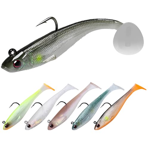 TRUSCEND Angelköder Gummifische Kunstköder Gummiköder Set Fische Angeln Forelle Zander & Barsch Köder Jigköpfe, BKK/VMC-Haken, Japan-Formel, Süßwasser-Salzwasser-Fischen Geschenk für Männe TRUSCEND Angelköder Gummifische Kunstköder Gummiköder Set Fische Angeln Forelle Zander & Barsch Köder Jigköpfe, BKK/VMC-Haken, Japan-Formel, Süßwasser-Salzwasser-Fischen Geschenk für Männe von TRUSCEND
