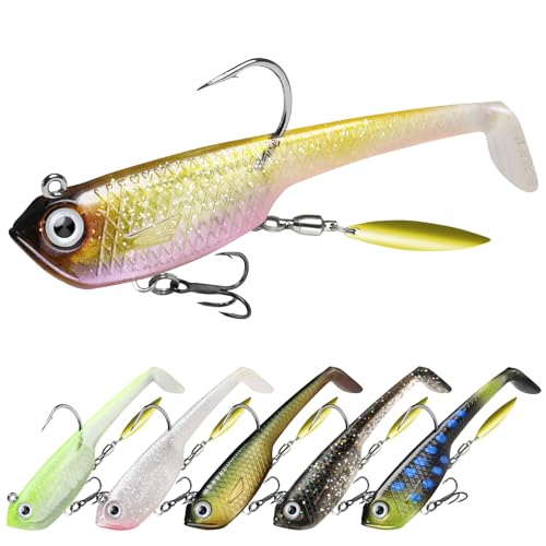 TRUSCEND Angelköder Gummifische Kunstköder Gummiköder Set Fische Angeln Forelle Zander & Barsch Köder Jigköpfe, BKK/VMC-Haken, Japan-Formel, Süßwasser-Salzwasser-Fischen Geschenk für Männe TRUSCEND Angelköder Gummifische Kunstköder Gummiköder Set Fische Angeln Forelle Zander & Barsch Köder Jigköpfe, BKK/VMC-Haken, Japan-Formel, Süßwasser-Salzwasser-Fischen Geschenk für Männe von TRUSCEND