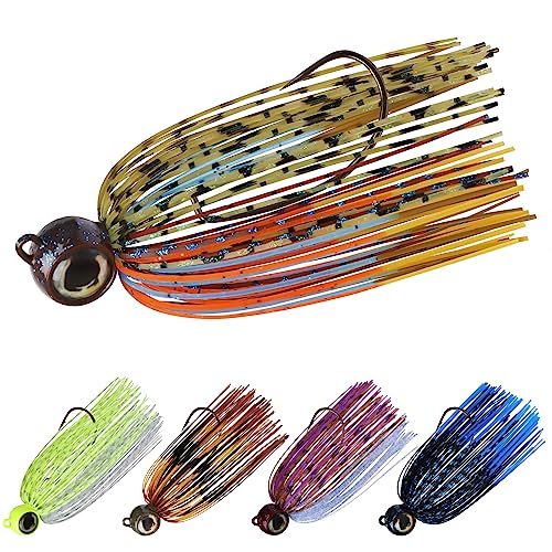 TRUSCEND Titanium Weed Guard Swim Jig mit Ultraglattem, Teflon Beschichtetem BKK-Haken, Tour Grade Skirted Schwimmen Jigkopf, Lockerheit-Proof Edelstahl Draht gebunden Bass Jigs Köder für Bass TRUSCEND Titanium Weed Guard Swim Jig mit Ultraglattem, Teflon Beschichtetem BKK-Haken, Tour Grade Skirted Schwimmen Jigkopf, Lockerheit-Proof Edelstahl Draht gebunden Bass Jigs Köder für Bass von TRUSCEND