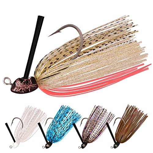 TRUSCEND Titanium Weed Guard Swim Jig mit Ultraglattem, Teflon Beschichtetem BKK-Haken, Tour Grade Skirted Schwimmen Jigkopf, Lockerheit-Proof Edelstahl Draht gebunden Bass Jigs Köder für Bass TRUSCEND Titanium Weed Guard Swim Jig mit Ultraglattem, Teflon Beschichtetem BKK-Haken, Tour Grade Skirted Schwimmen Jigkopf, Lockerheit-Proof Edelstahl Draht gebunden Bass Jigs Köder für Bass von TRUSCEND