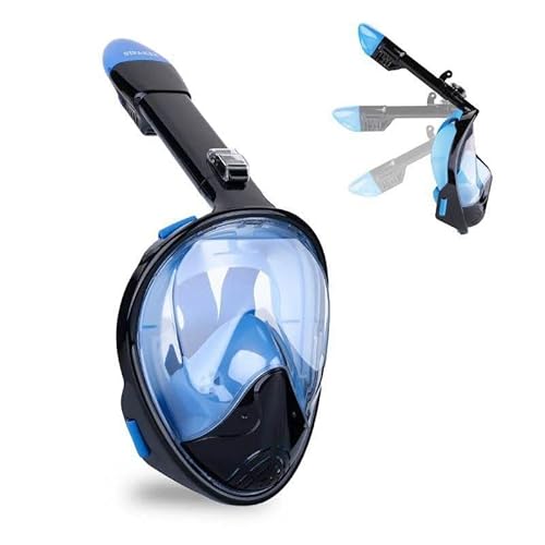 Tauchmaske for Erwachsene, UV-Schutz, Schnorchelmaske, beschlagfrei, atmungsaktiv, klare Sicht, Schwimmausrüstung(Blue black,Xs) von TRgqify-KM