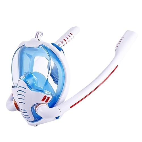 Tauchmaske for Erwachsene, UV-Schutz, Schnorchelmaske, beschlagfrei, atmungsaktiv, klare Sicht, Schwimmausrüstung(White Blue,L/XL) von TRgqify-KM