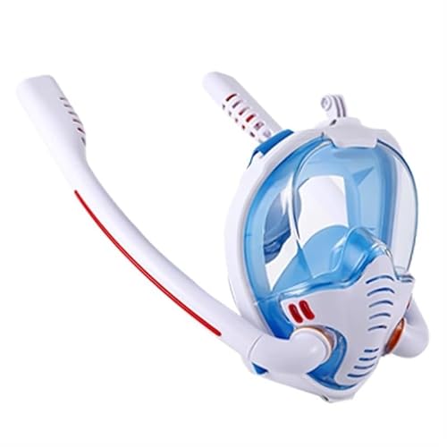Tauchmaske for Erwachsene, UV-Schutz, Schnorchelmaske, beschlagfrei, atmungsaktiv, klare Sicht, Schwimmausrüstung(White-blue,L/XL) von TRgqify-KM