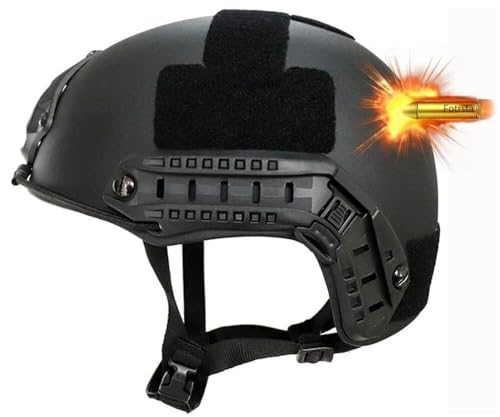 3-Level-Kevlar-Taktik-Schutzhelm Der Kugelsichere Riot Rescue Shooting Helm, Militärhelm Kampfhelm Schneller Taktischer Ballistischer Helm(M(54-57cm)) von TS TAC-SKY