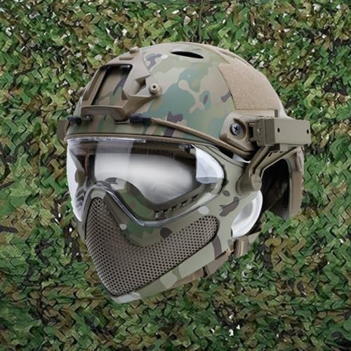 Einfache Lade- Und Entlademaske All-in-One-Helmschablonen-Helmset for CS Airsoft Paintball(HL-26-PJ-CP,L(56-66cm)) von TS TAC-SKY