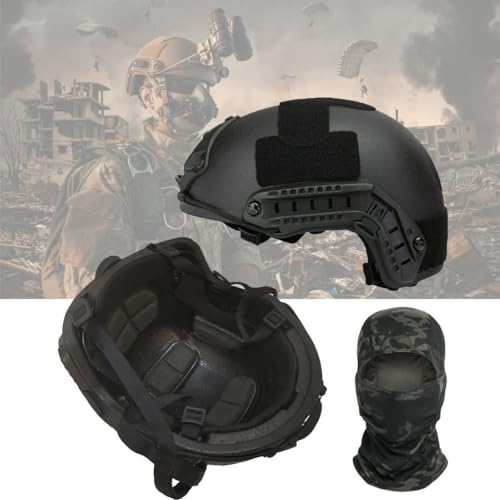 Fast/Mich 2000 NIJ IIIA Helm Kugelsicherer Helm Kopfschutz PE Kugelsicherer Helm Kampfhelm (Color : Fast-BK, Size : L) von TS TAC-SKY