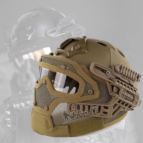 Fast Tactical Helm, Helmdrahtmaske, Einteiliger Integralhelm, Passend for Einen Kopfumfang Von 52–62 cm.(HL-20-PJ-T) von TS TAC-SKY