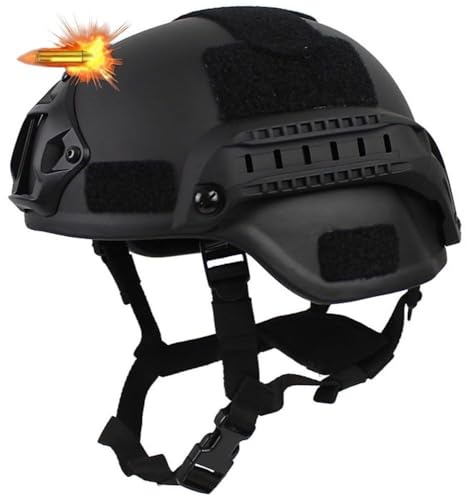 Mit Anti-Vibrationssystem 3-Level-Taktik-Kugelsicherer Helm, Militärischer Ballistischer Helm Schutzhelm Fast Kugelsicherer Helm Persönliche Sicherheitsausrüstung(M(54-57cm)) von TS TAC-SKY