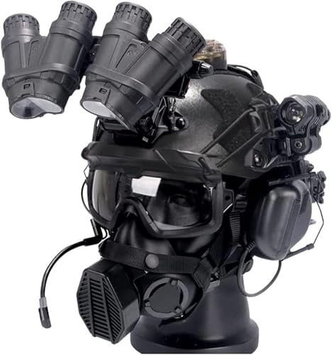 Mit Schutzmaskenbrille, Taschenlampe, NVG-Montage-Teleskopmodell, Game Gear Tactical FAST Paintball-Helmsets, Airsoft-Helmset(A) von TS TAC-SKY