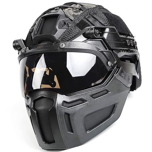 Sonnenblende 90° Verstellbar, Taktischer Helm Und Maske Mit Schutzbrillen-Set, Outdoor-Airsoft-Jagd-Paintball-Ausrüstung, for CS BBS-Spiel von TS TAC-SKY