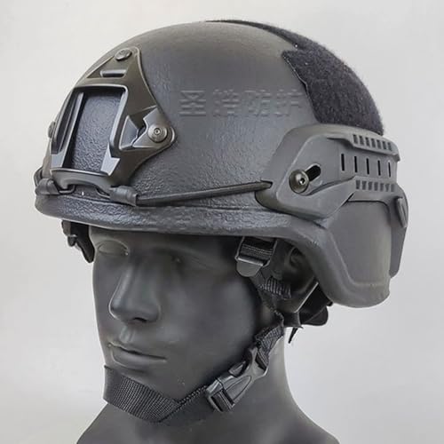 TS TAC-SKY Ballistischer ACH High Cut Taktischer Helm Hochwertiger Taktikhelm-Aufhängungssystem NIJ IIIA Fast Kugelsicherer Helm (Color : Mich-BK, Size : L) von TS TAC-SKY