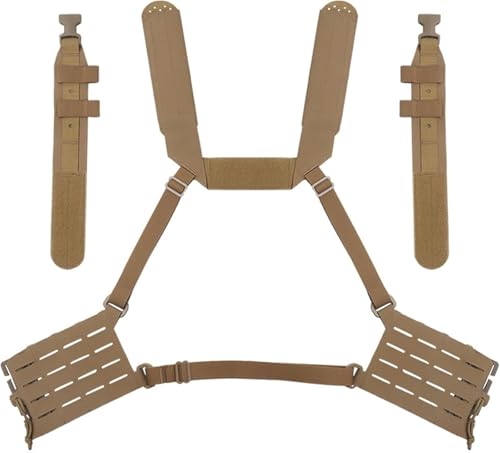 TS TAC-SKY Mit Seitlichen PALS-Panels For Mag Placard Multi-Mission Laser-Cut Schultergurt H-Harness Chest Rig Kit(Plate Carrier-04R) von TS TAC-SKY