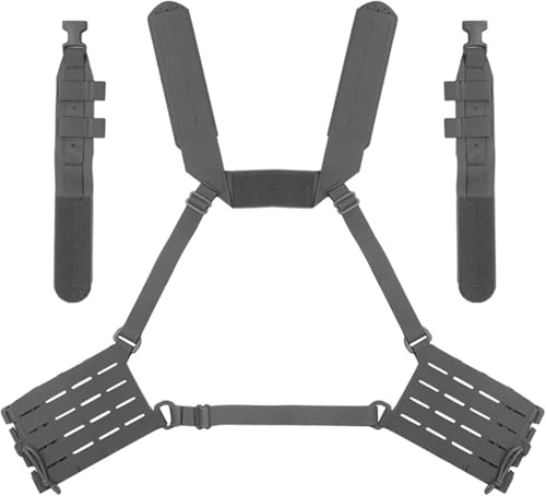 TS TAC-SKY Mit Seitlichen PALS-Panels For Mag Placard Multi-Mission Laser-Cut Schultergurt H-Harness Chest Rig Kit(Plate Carrier-04WG) von TS TAC-SKY