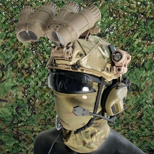 Tactical Fast Helm Einzelfernglas Vierläufiges Nachtsichtmodell Militärfans Feld Komplette Ausrüstung for Taktische Paintball-Airsoft-Spiele(#7) von TS TAC-SKY