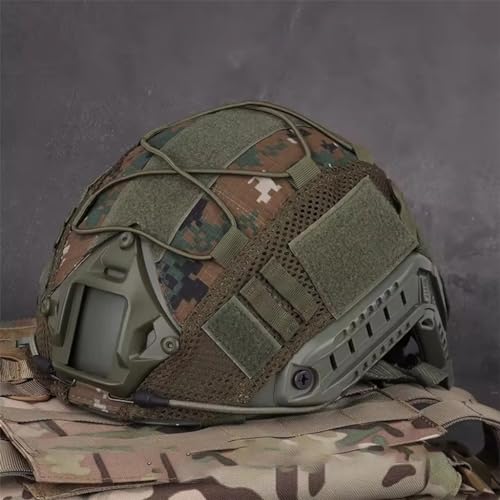 Taktischer Helm Camouflage Helmtuch Nylon Mesh Helmtuch Kratzfest Verschleißfest Mit Einer Starken Anti-Home-Feldausrüstung(CO-17-DW,L) von TS TAC-SKY