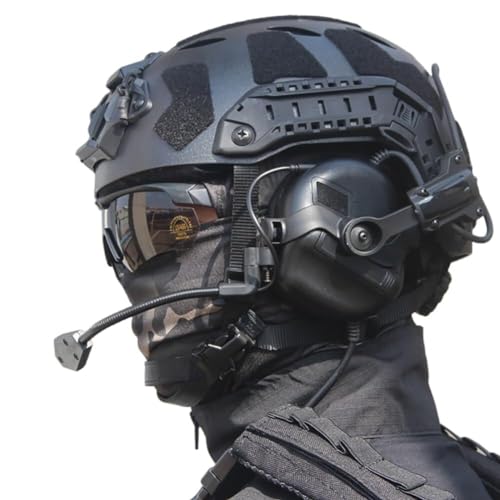 Verstellbares Outdoor-CS-Jagdausrüstungs-Airsoft-SF-Helmset, Fast-Helm Mit Taktischem Headset, Paintball-Schutzbrille Und Maske(BKB,MAX) von TS TAC-SKY