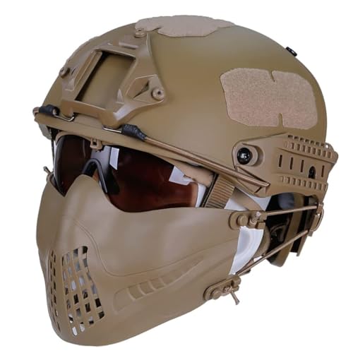 for CS Jagd BB Spiel Airsoft Helm Set AF Taktischer Helm Mit Maske Und Schutzbrille Einstellbare Outdoor Tactical Gear(BKA) von TS TAC-SKY