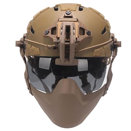 for Den Außenbereich CS Jagd Paintball Airsoft Helm Militärischer Taktischer Helm Mit Airsoft-Maske Und Abnehmbarer Antibeschlag-Brille(BKA,L) von TS TAC-SKY