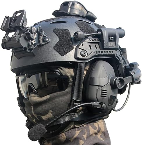 for Den Outdoor-Paintball-Jagd-Taktischer Airsoft-Helm Mit Rauschunterdrückungs-Headset, Schießbrille, Vollgesichtsmaske(Y MAX) von TS TAC-SKY