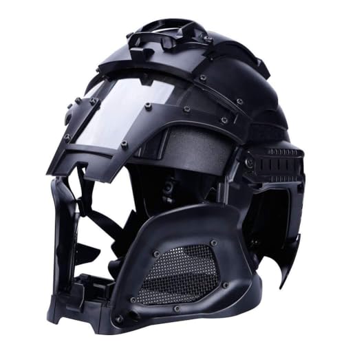 for Outdoor Jagd Paintball CS Spiel Tactical Airsoft Helm Set All-in-One-Helm Mit Maske Und Schutzbrille(Silver) von TS TAC-SKY