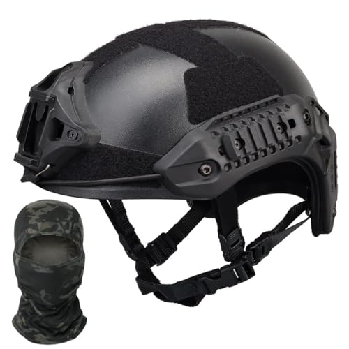 for Paintball-Jagd CS MK Taktischer Helm Mit Sturmhaube, Vollgesichtsmaske Und Komfortablem Eva-Pad, Leichter Airsoft-Helm for Den Außenbereich(BKB) von TS TAC-SKY
