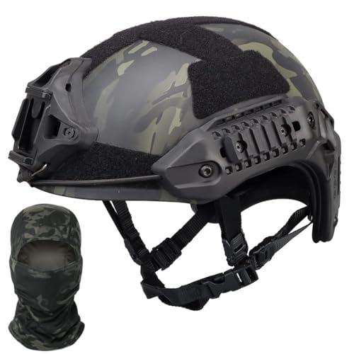 for Paintball-Jagd CS MK Taktischer Helm Mit Sturmhaube, Vollgesichtsmaske Und Komfortablem Eva-Pad, Leichter Airsoft-Helm for Den Außenbereich(BKC) von TS TAC-SKY