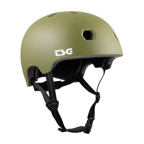 TSG Unisex Jugend META SOLID Color Fahrradhelm, Olive, S/M_35 von TSG