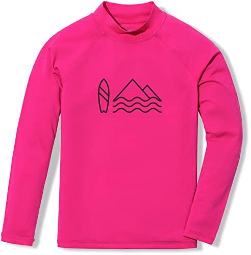 TSLA Boy UPF 50+ Rash Guard, Wassersurfing Langarm Badebekleidung, UV-Sonnenschutz Schwimmshirts Top, Gsr24 1pack - Magenta, 16 von TSLA