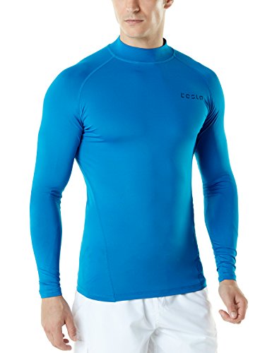 TSLA Herren UPF 50+ Langarm Rash Guard, UV/SPF Quick Dry-Schwimmen-Hemd, Wasser Brandung Schwimmen Shirts, Msr19 1pack - Royal Blue, S von TSLA