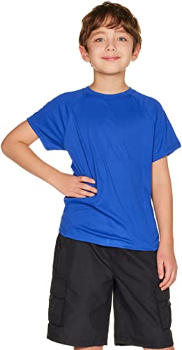 TSLA Kinder Badeanzug auch geeignet für Jugendliche, USF 50+, Kurzarm, UV/LSF Surf- Schwimmshirt, Top, Bss30 1pack - Blue, 14 von TSLA