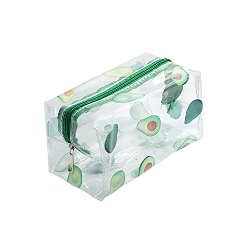 TSLRSA 1 Pcs PVC transparente Kosmetiktasche, kleine wasserdichte leichte Kosmetiktasche, Organizer, Reise-Kosmetiktasche, Handtasche Kosmetiktasche (Avocado grün) von TSLRSA