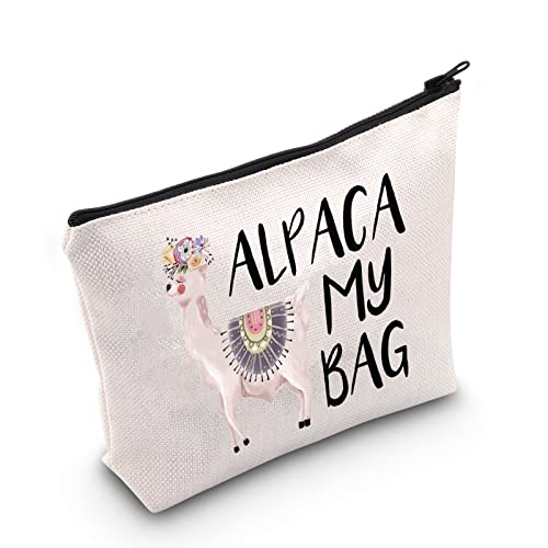 Alpaka-Tasche Lama Geschenk Alpaka My Bag Reise Make-up Tasche Kulturbeutel für Lama Tierliebhaber Alpaka Haustier Besitzer Geschenk Lama Mutter Tante Geschenk, U-alpaka Tasche, Kosmetiktasche von TSOTMO