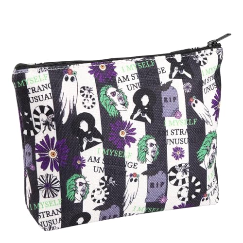 Horrorfilm Geschenk Halloween Sublimation Tasche für Horror Liebhaber Sarg Schlange Schwarz Weiß Tasche Gruselige Goth Eitelkeit Geschenk, U.Snake Tasche, Kosmetiktaschen von TSOTMO