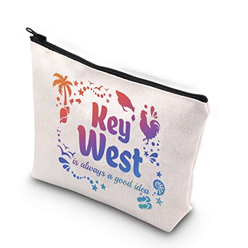 Key West Bachelorette Party Favor Key West Is Always A Good Idea Beach Trip Make-up-Tasche, beige, Good Idea Keywest von TSOTMO