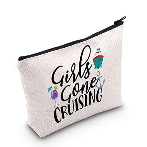 TSOTMO Cruise Gift Damen Mädchen Gone Cruising Cruise Kosmetiktasche Urlaub Reise Kulturbeutel Kreuzfahrt Cruising Lover Geschenk Mädchen Wochenende Geschenk, Girls Cruising, Make-up-Tasche von TSOTMO