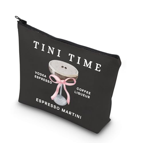 TSOTMO Espresso-Martini-Make-up-Tasche, Tini Time-Geschenk, Cocktail-Alkohol, Martini-Geschenk, Martini-Liebhaber, Reißverschluss-Tasche, BLK-Martini Tasche, modisch von TSOTMO