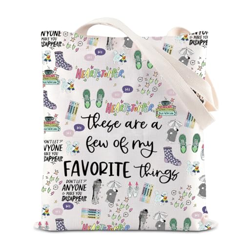 TSOTMO LGBTQ Geschenk Herz-Stopper Phasen Geschenk Spotify inspirierte Handtasche Gay Pride Bookish Tote Bag Nick and Charlie Fans Geschenk, herz, medium von TSOTMO