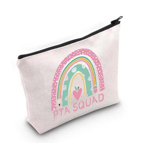 TSOTMO PTA Squad Reißverschlusstasche für Schulbesatzung PTA Regenbogen Geschenk PTA Mama Geschenk, PTA SQUAD, Kosmetiktaschen von TSOTMO