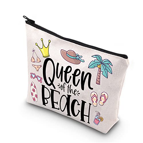 TSOTMO Strandliebhaber Geschenk Queen Of The Beach Sommer Strand Reise Geschenk für Frauen Mädchen Strand Survival Kit Tasche, Beige, Queen Beach von TSOTMO