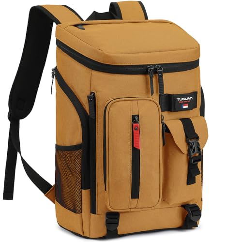 TUGUAN Kühlrucksack 30L Groß Picknickrucksack mit Kühlfach Isolierte Kühltasche Rucksack Männer Frauen Thermo Rucksack mit Flaschenöffner für Camping, Picknick, Wandern, Strand, Braun TUGUAN Kühlrucksack 30L Groß Picknickrucksack mit Kühlfach Isolierte Kühltasche Rucksack Männer Frauen Thermo Rucksack mit Flaschenöffner für Camping, Picknick, Wandern, Strand, Braun von TUGUAN