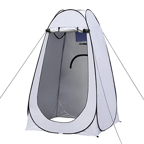 TUKAILAI Camping Toilettenzelt Duschzelt Pop Up Umkleidezelt Privatsphäre Toilette Umkleidekabine Lagerzelt Mobile Outdoor WC Zelt für Camping & Beach, mit Tragetasche 120 x 120 x 190 cm grau von TUKAILAI