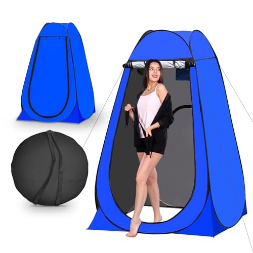 TUKAILAI Camping Toilettenzelt Duschzelt Pop Up Umkleidezelt Privatsphäre Toilette Umkleidekabine Lagerzelt Mobile Outdoor WC Zelt für Camping & Beach, mit Tragetasche 150 x 150 x 190 cm Blau TUKAILAI Camping Toilettenzelt Duschzelt Pop Up Umkleidezelt Privatsphäre Toilette Umkleidekabine Lagerzelt Mobile Outdoor WC Zelt für Camping & Beach, mit Tragetasche 150 x 150 x 190 cm Blau von TUKAILAI