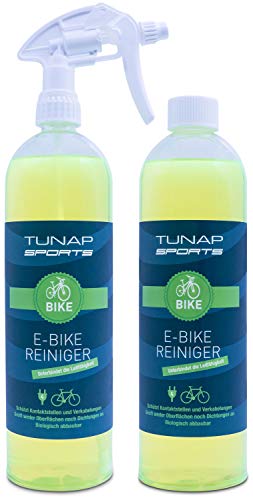 TUNAP Sports E-Bike Reiniger, 2in1-Pack, 1000 ml Spray | für Elektrofahrräder - beseitigt Schmutz und schützt Kontakte vor Korrosion von TUNAP SPORTS