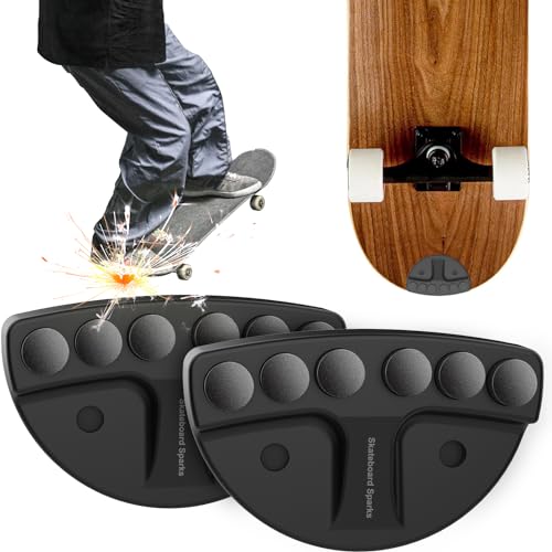 Verbessern Sie Ihr Skateboard, fügen Sie funkelnde Flammen hinzu, Schwanzplatten-Befestigung für eine elektrisierende Fahrt, Skateboard-Zubehör, Feuerstein, Skateboard-Zündplatte (Schwarz, 2) von TUOBITUO