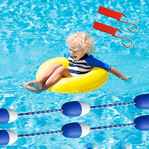 Leichtes Poolseil mit Schwimmern, schwimmendes Seil mit flachem Ende zum Unterteilen des Pools, kommerzielles Trennseil für Poolbahnen, für Wettkämpfe (Größe: 1 m/3,3 ft) von TUOYIBO